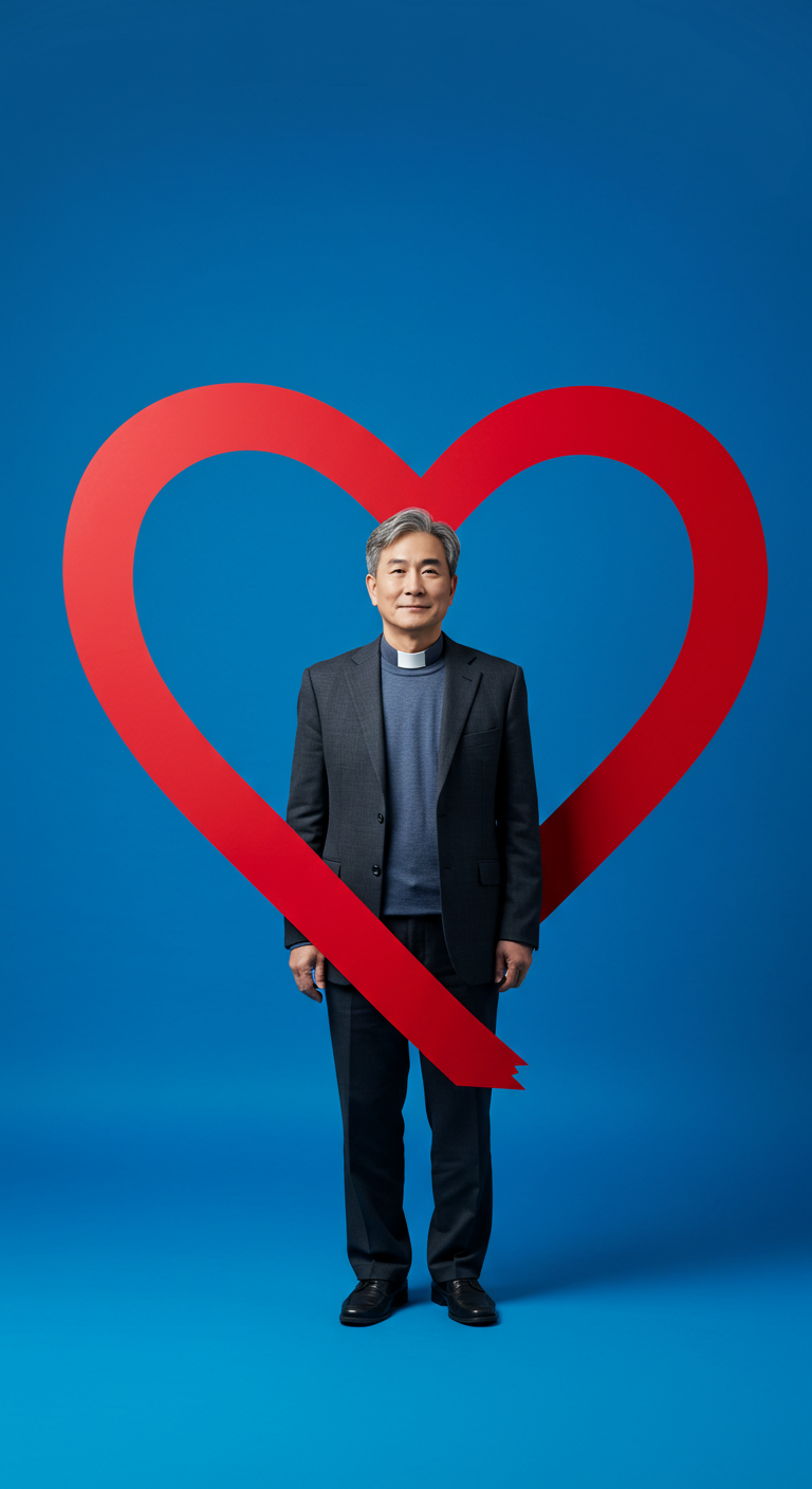 Pastor with heart symbol